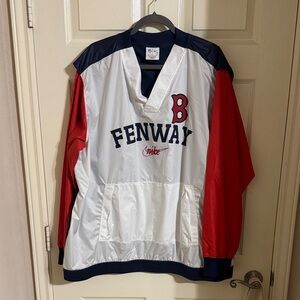 Nike Fenway Pullover Jacket - White, Red & Navy